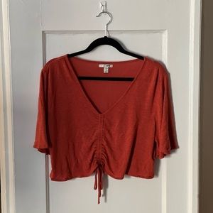 Casual burnt orange tie top